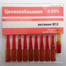 Injection de cyanocobalamine, injection de vitamine B12